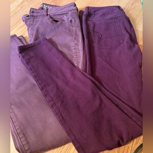 Maroon/ Purplish American eagle jeggings